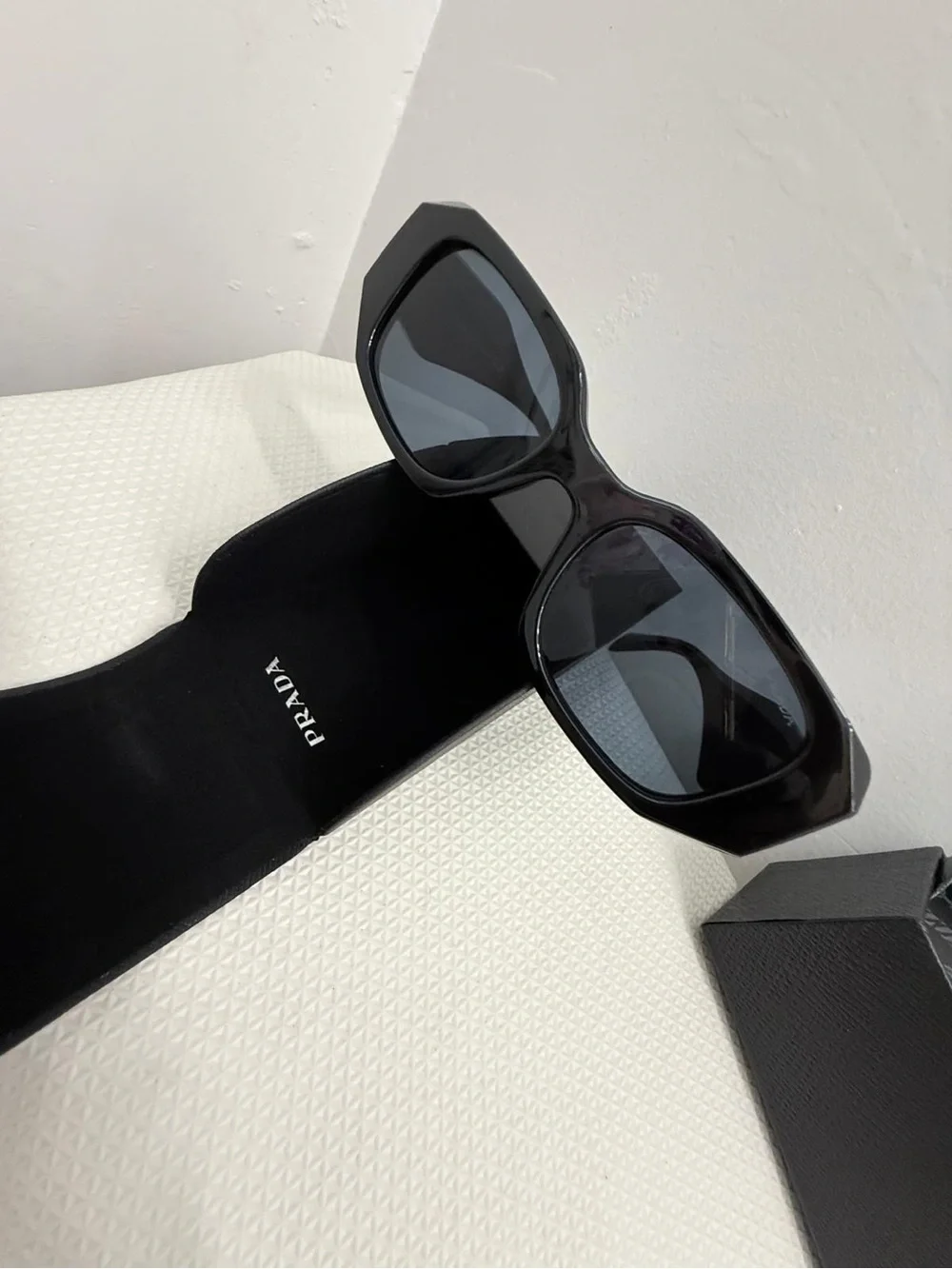 Pr Black Rectangular Women's Sunglasses